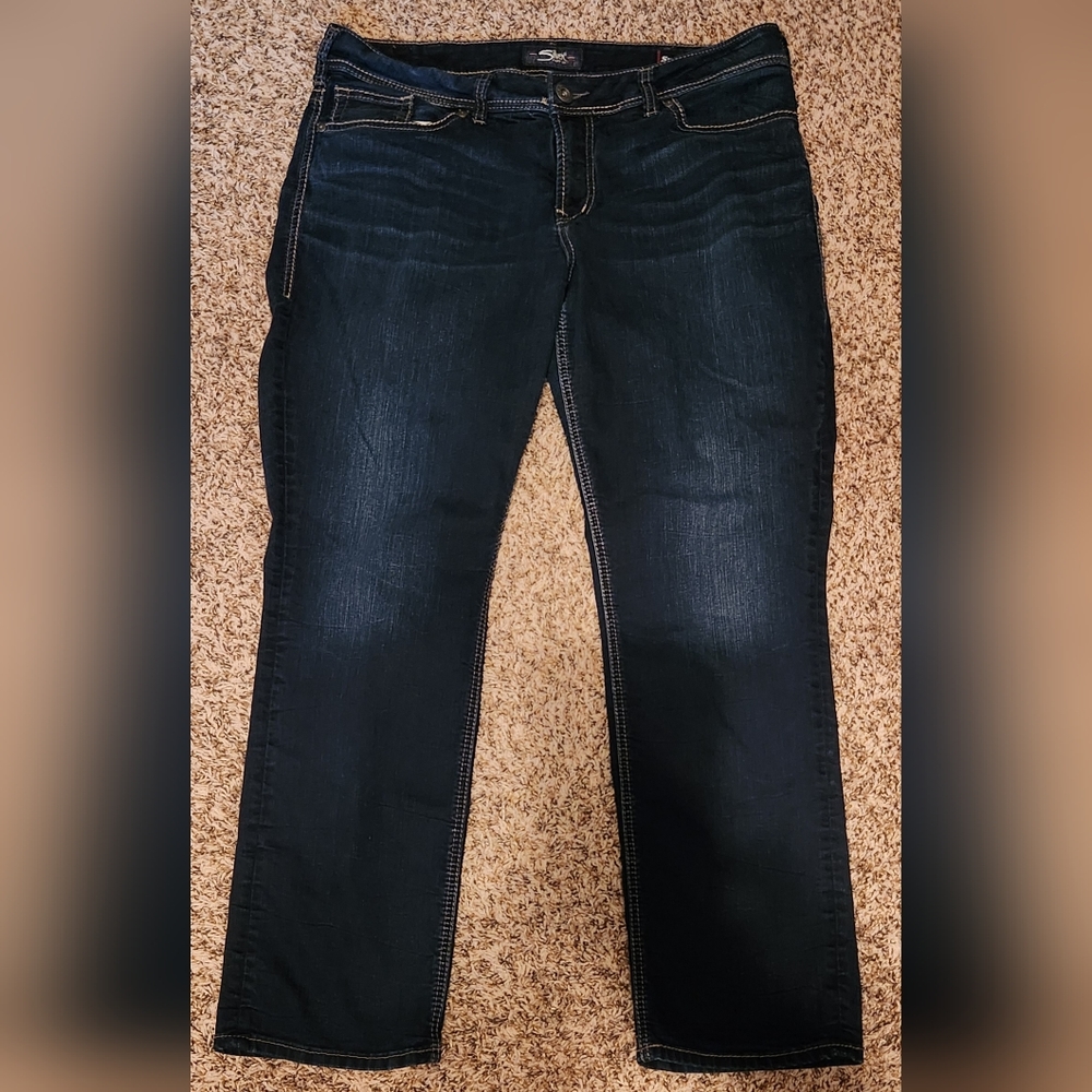 Women's Silver Suki High Straight Super Stretch Size 18